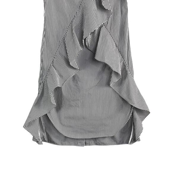 GOEN.J Ruffle Stripe Dress Sz 4 Black/White Versatile Office Business Resort Y2K - Picture 7 of 12